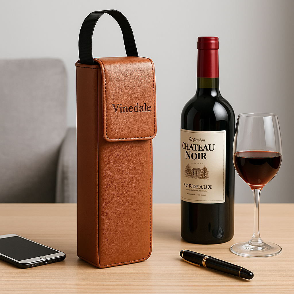 Sac à main et étui de transport en cuir de vin