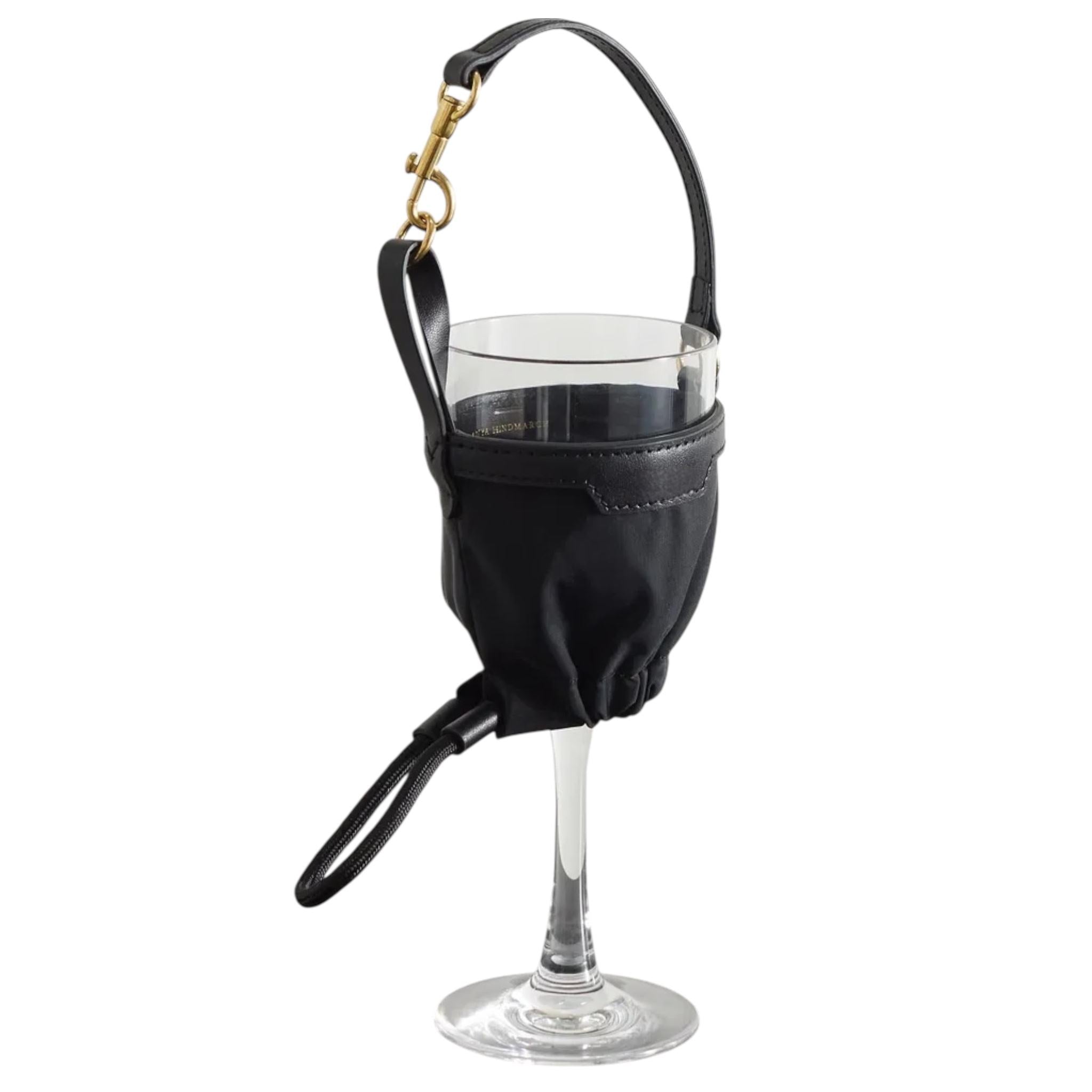 Porte-verre à vin en cuir